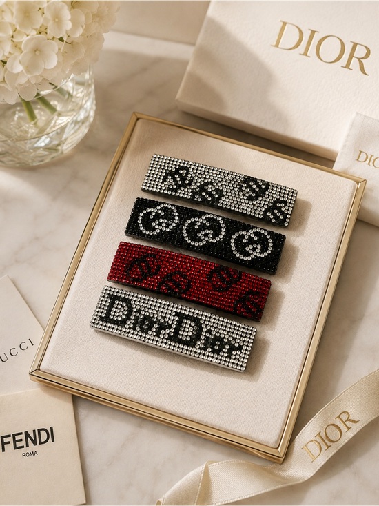 The Unbranded Brand Accessories - Luxury Rectangular Hair Clips in Black, Red, Silver